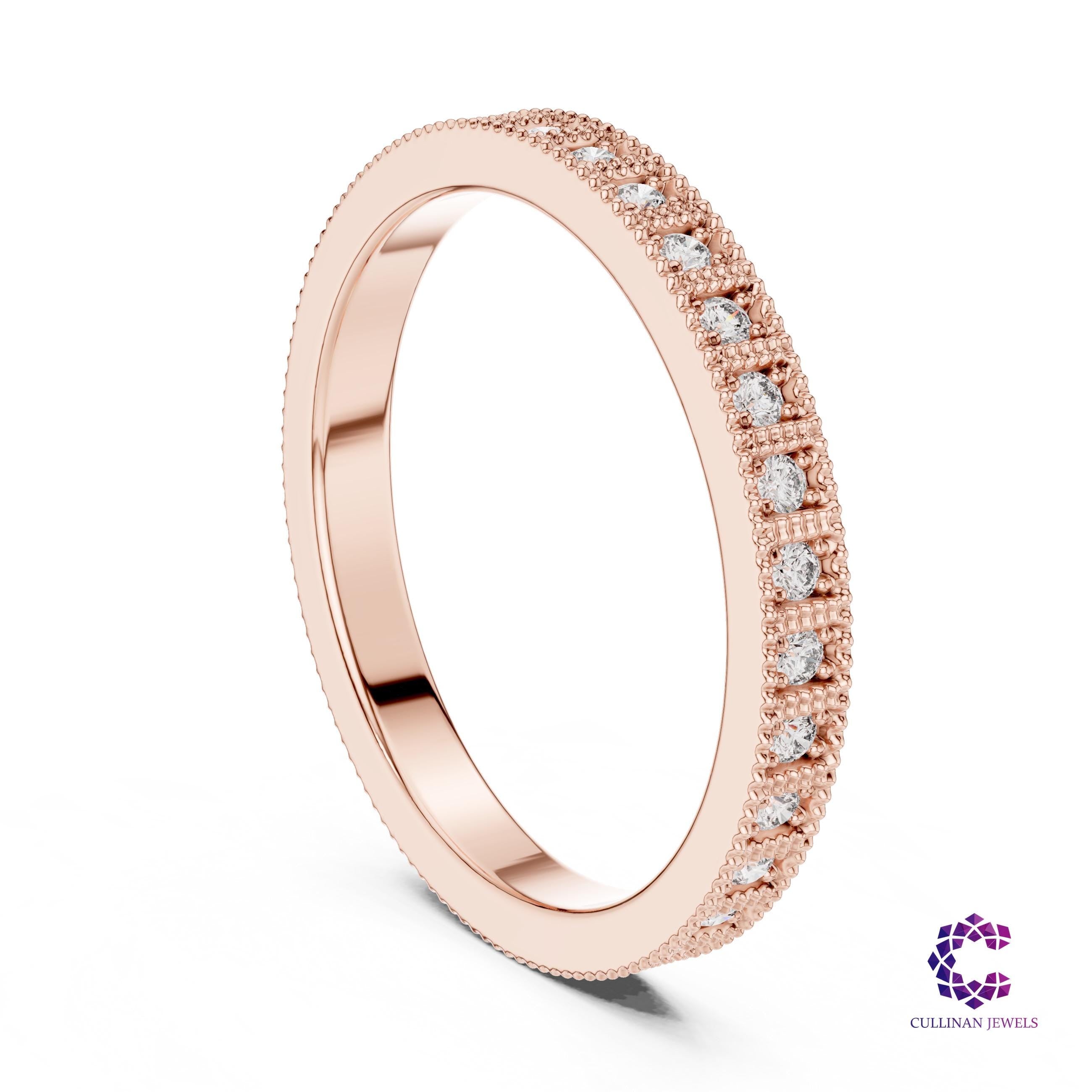 0.32 TCW Round Lab Grown Diamond Full Eternity Band in 14K or 18K Solid Gold, Slim Wedding Ring for Women