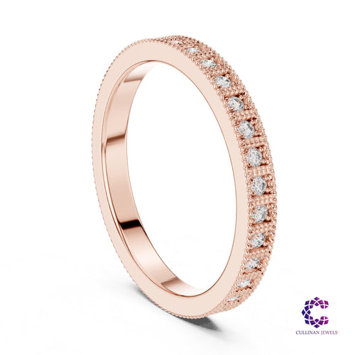 0.32 TCW Round Lab Grown Diamond Full Eternity Band in 14K or 18K Solid Gold, Slim Wedding Ring for Women