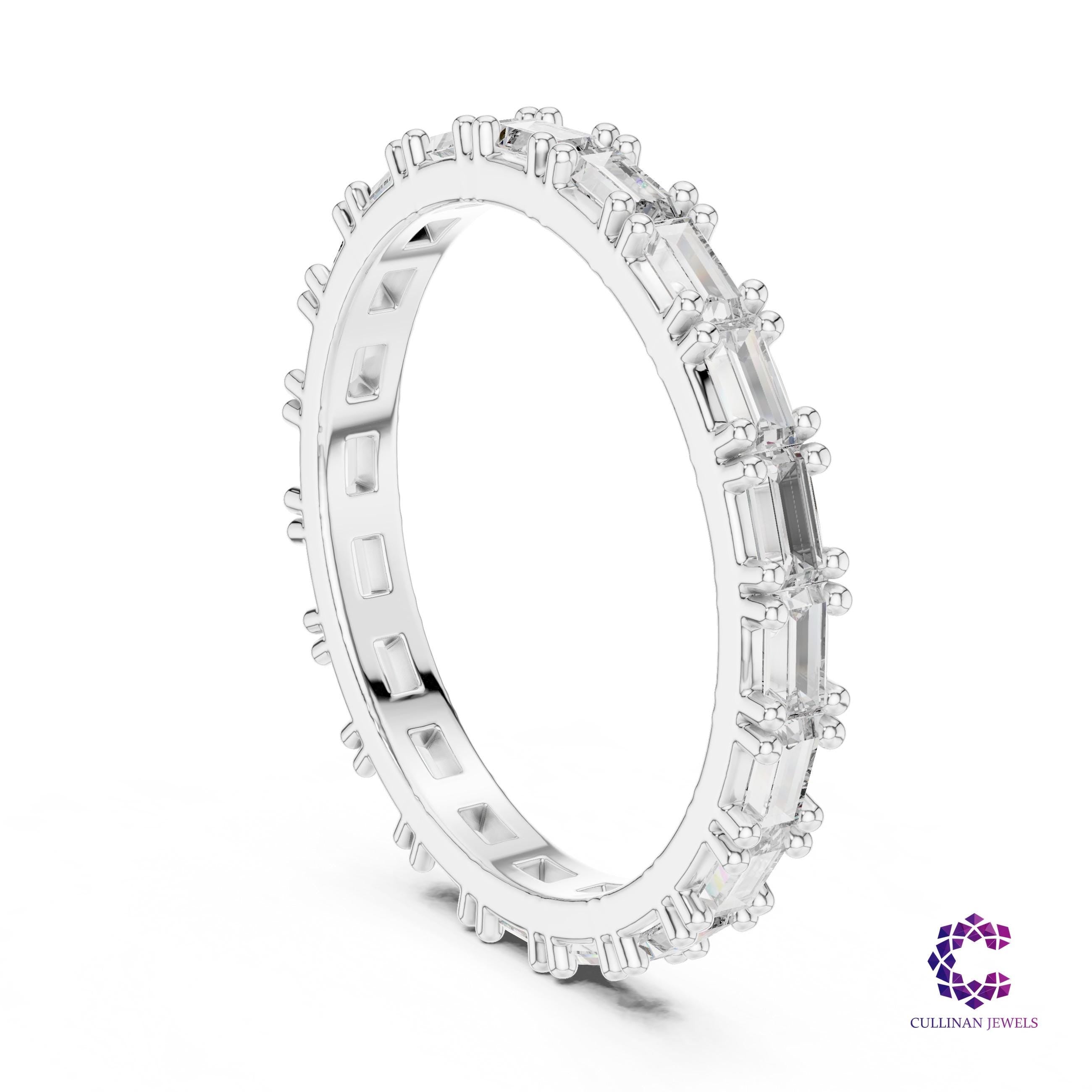 1.25 CT Baguette Lab Grown Diamond Eternity Band in 14K Solid Gold