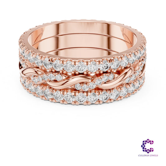 1.41 TCW Round Lab Grown Diamond Wide Eternity Band Ring in 14K Solid Gold