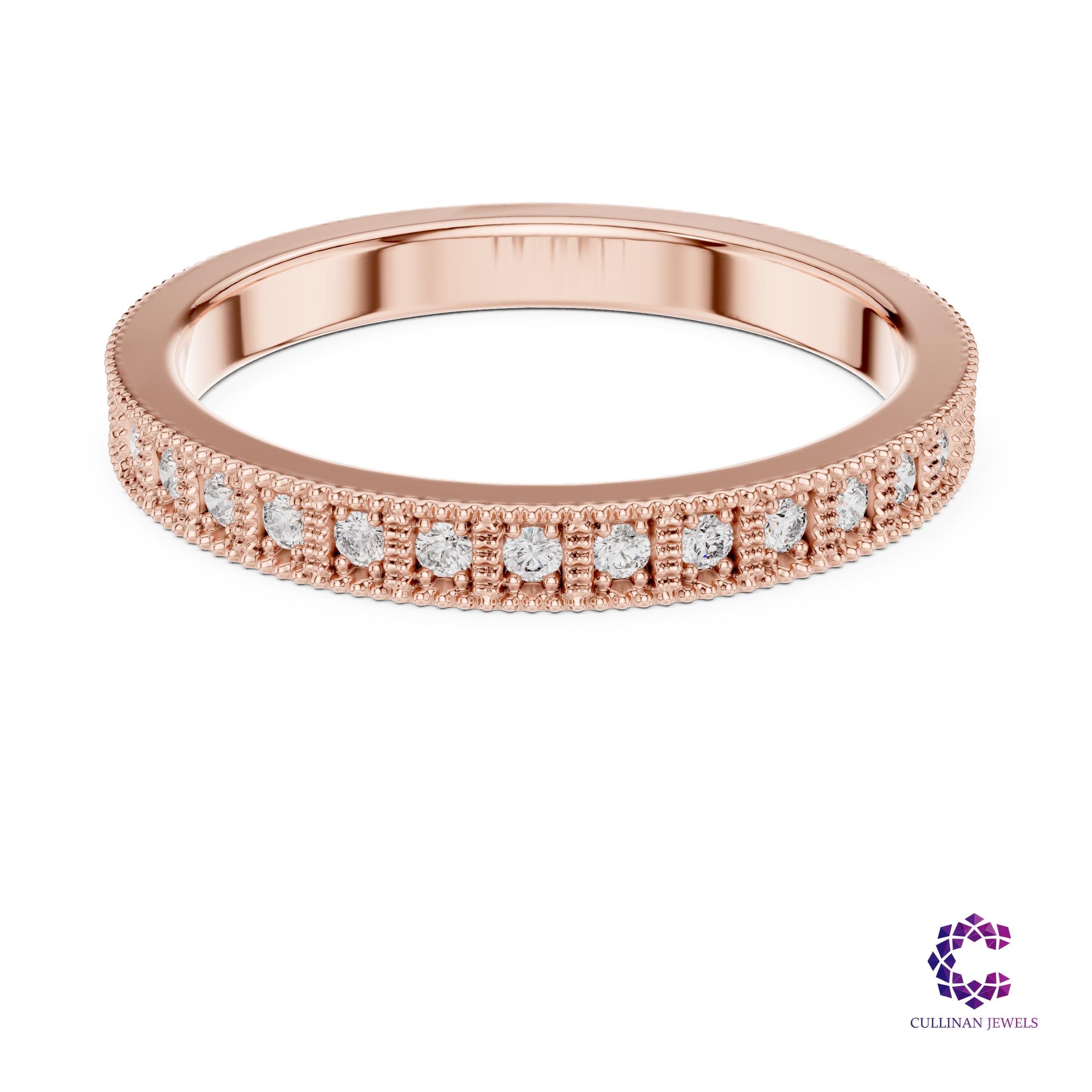 0.32 TCW Round Lab Grown Diamond Full Eternity Band in 14K or 18K Solid Gold, Slim Wedding Ring for Women