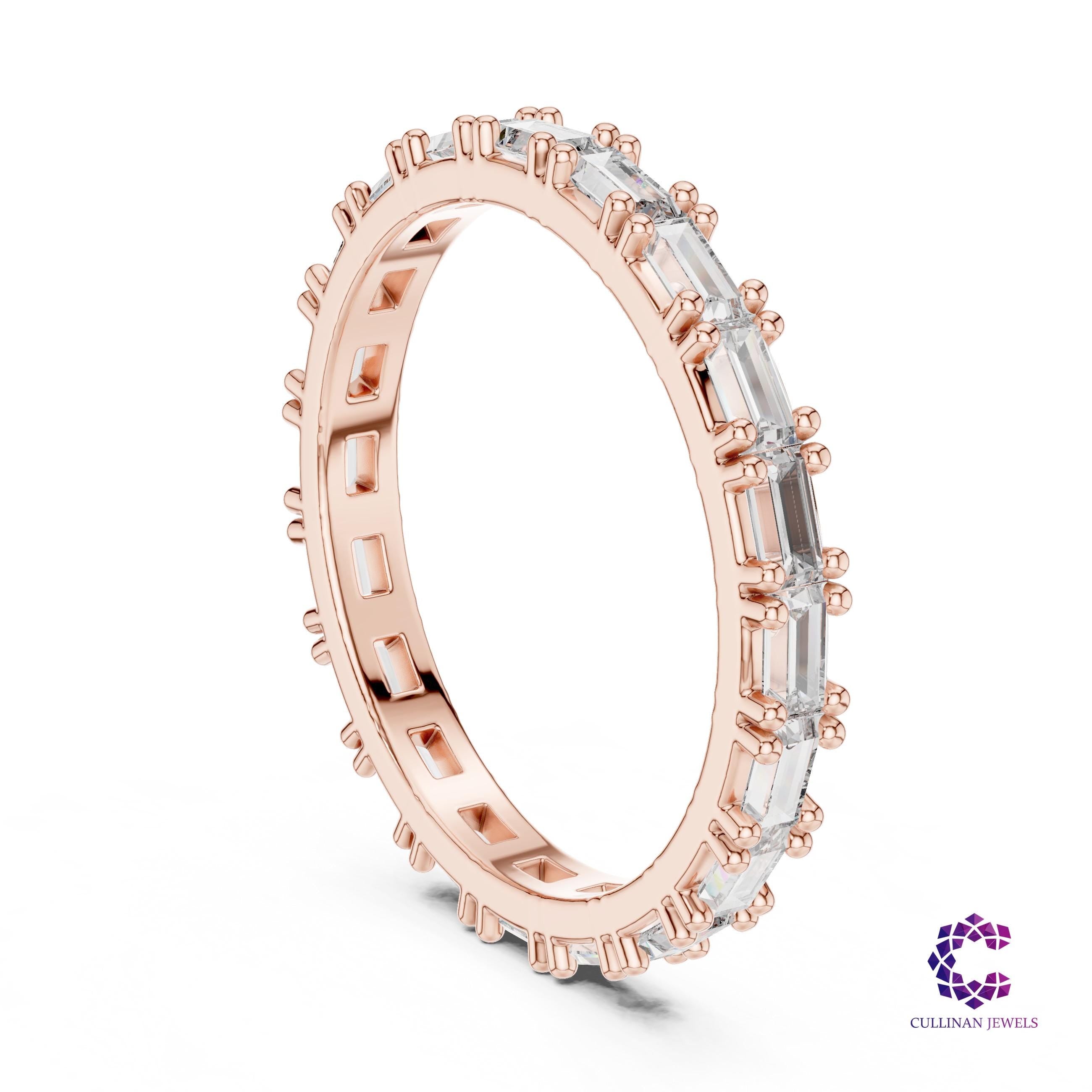 1.25 CT Baguette Lab Grown Diamond Eternity Band in 14K Solid Gold