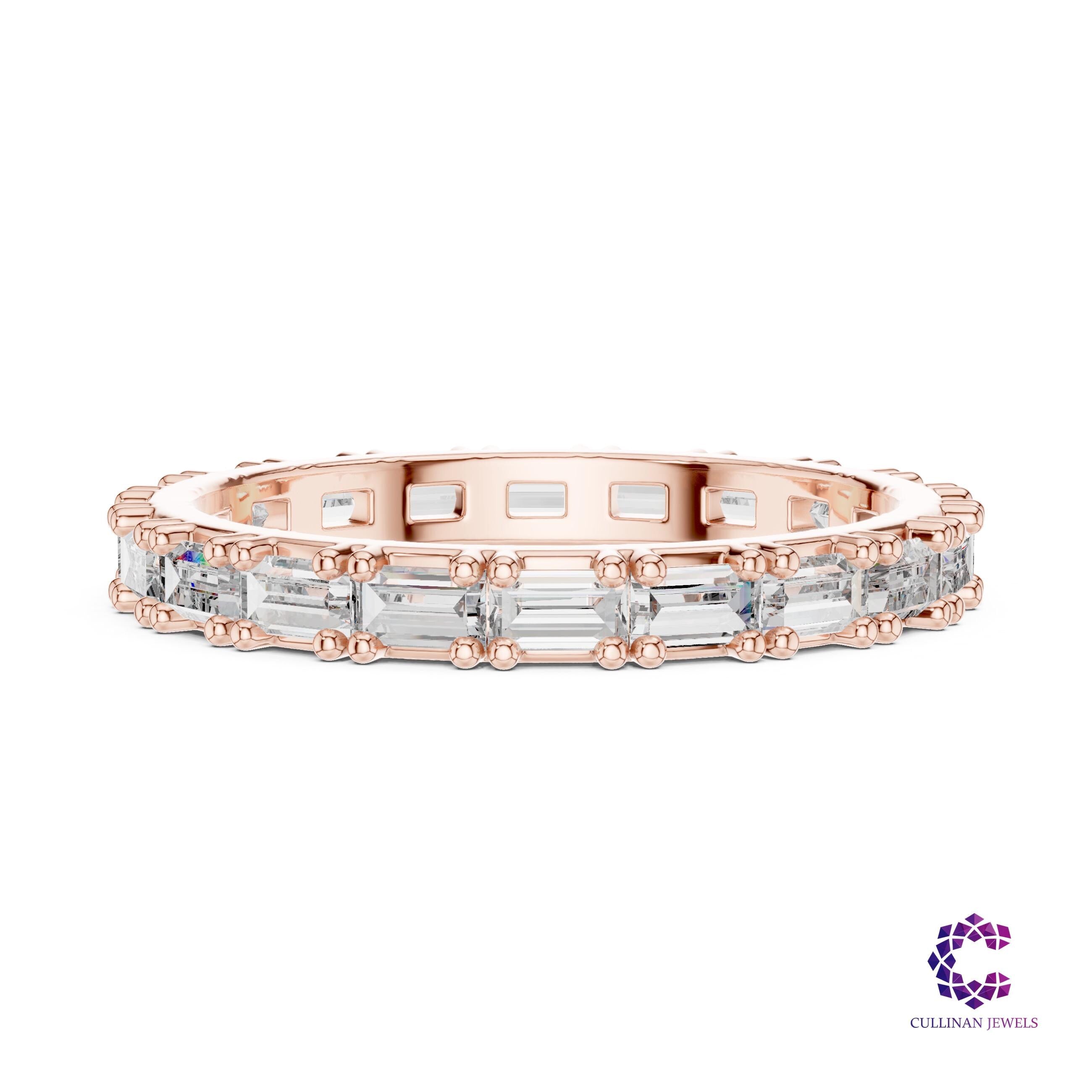 1.25 CT Baguette Lab Grown Diamond Eternity Band in 14K Solid Gold