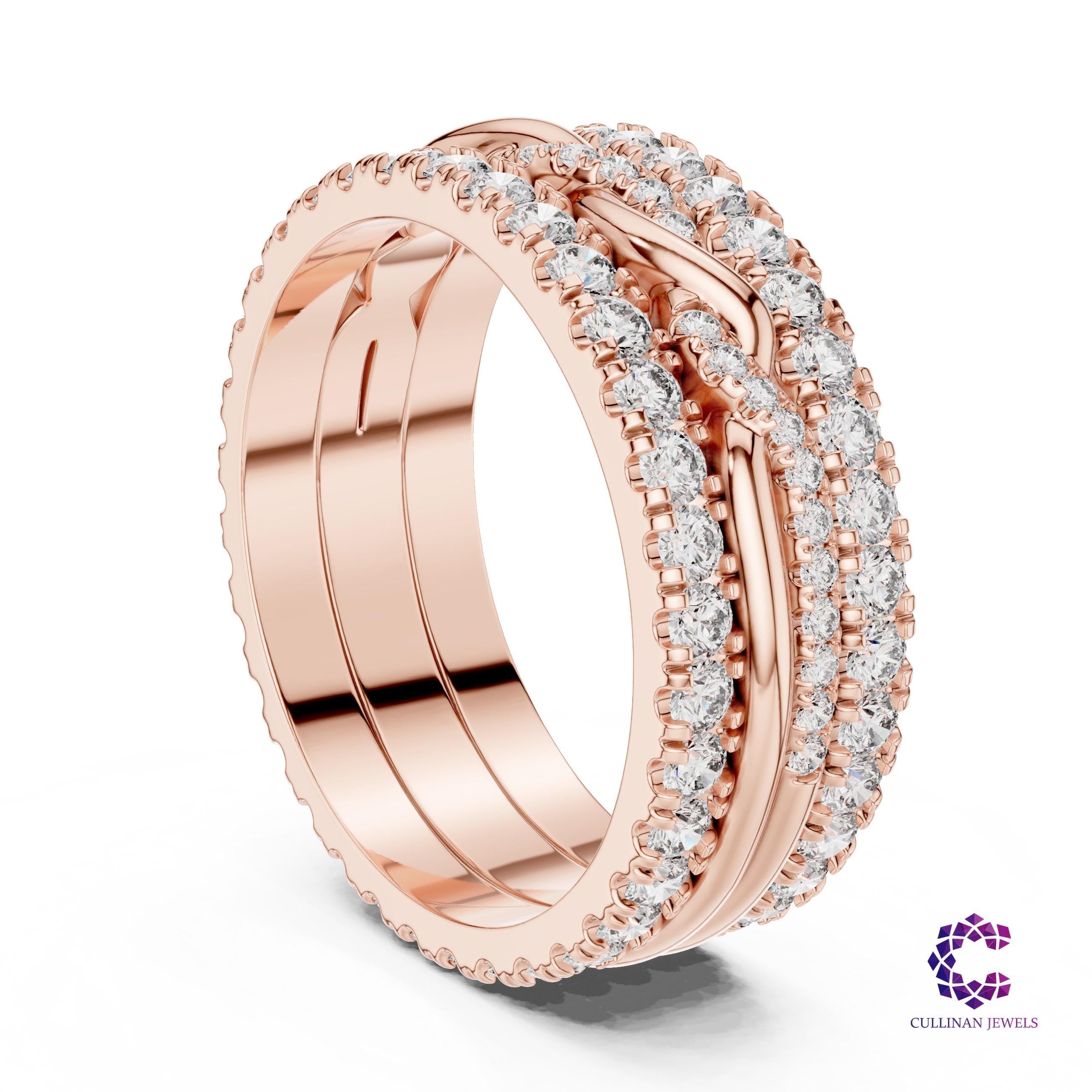 1.41 TCW Round Lab Grown Diamond Wide Eternity Band Ring in 14K Solid Gold