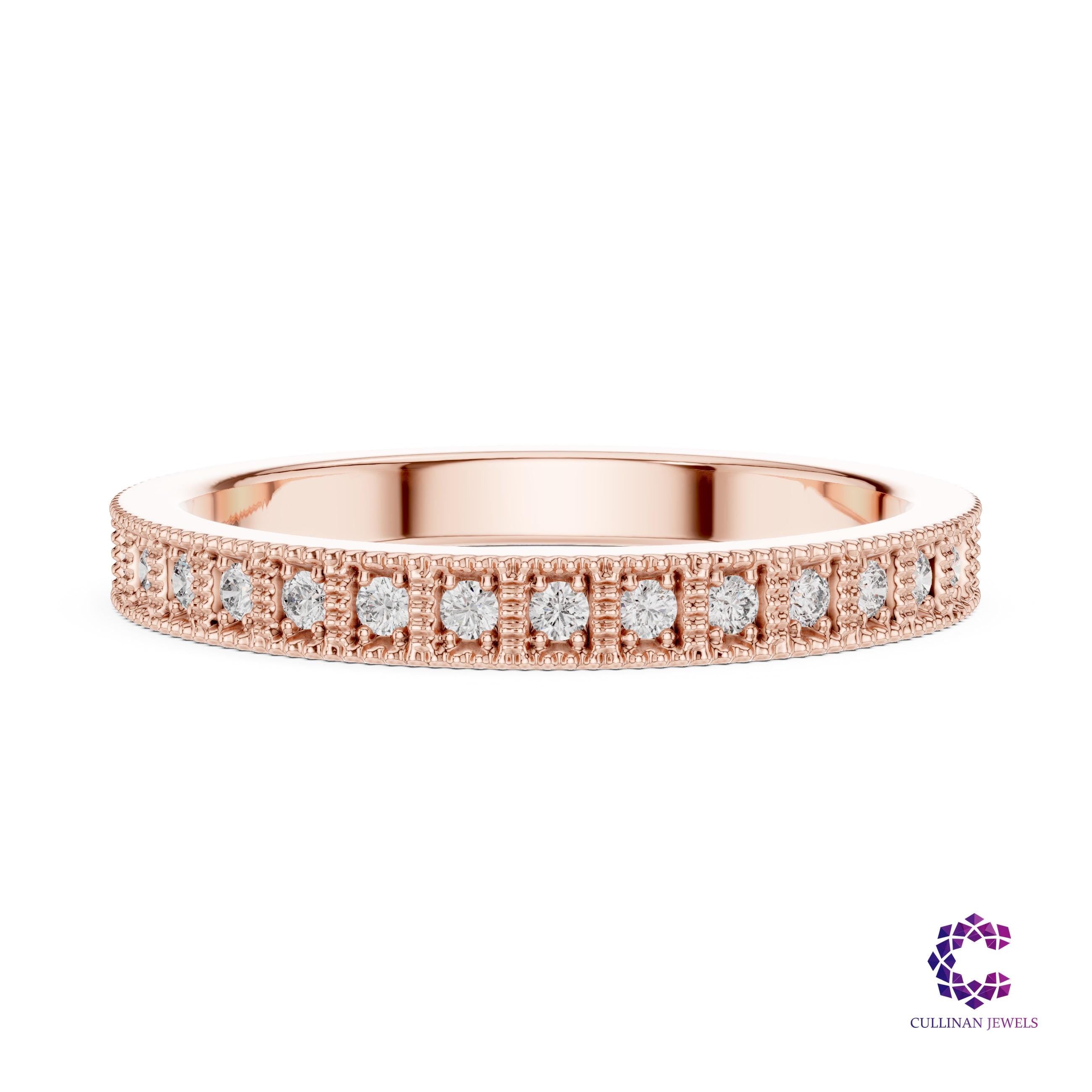 0.32 TCW Round Lab Grown Diamond Full Eternity Band in 14K or 18K Solid Gold, Slim Wedding Ring for Women