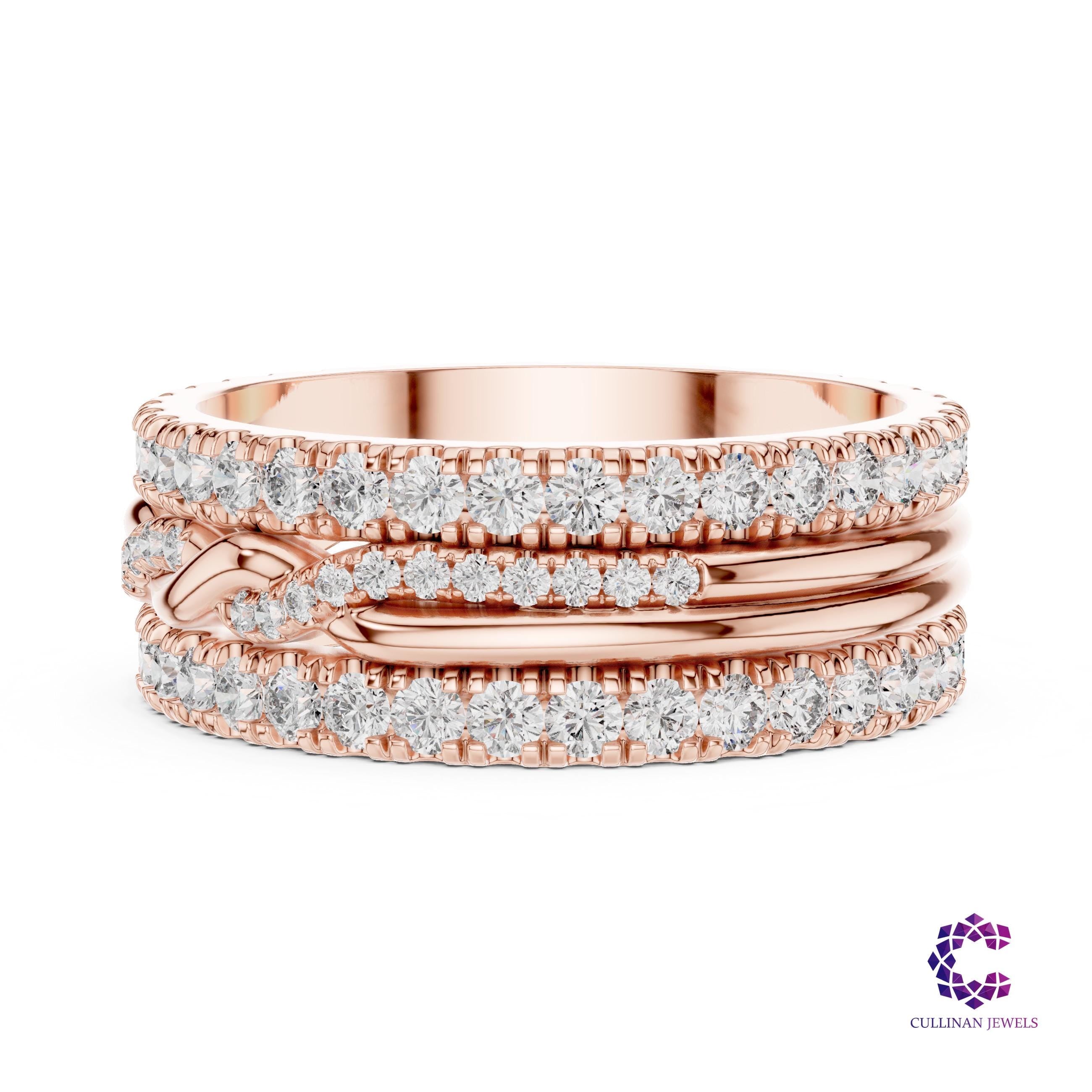 1.41 TCW Round Lab Grown Diamond Wide Eternity Band Ring in 14K Solid Gold