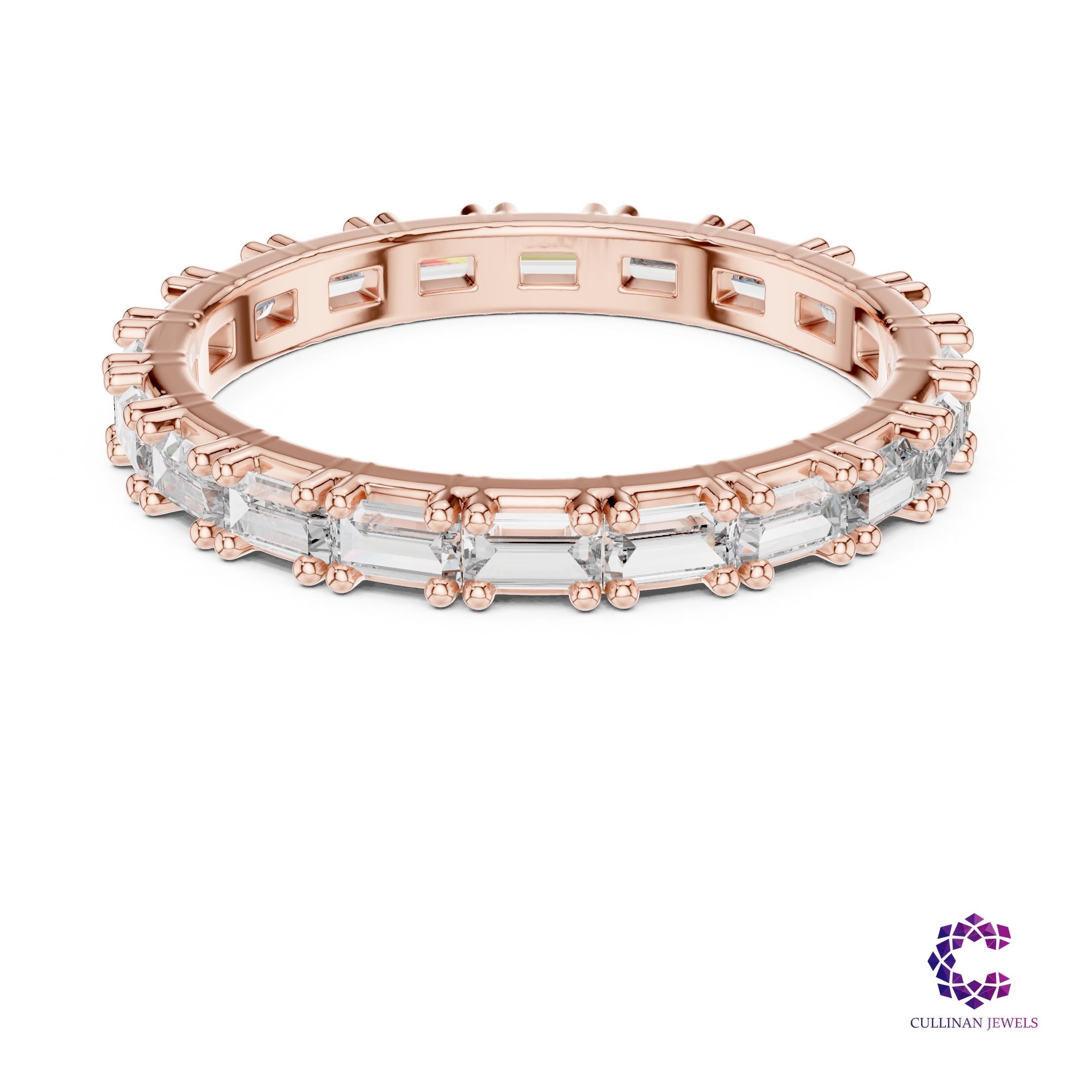 1.25 CT Baguette Lab Grown Diamond Eternity Band in 14K Solid Gold